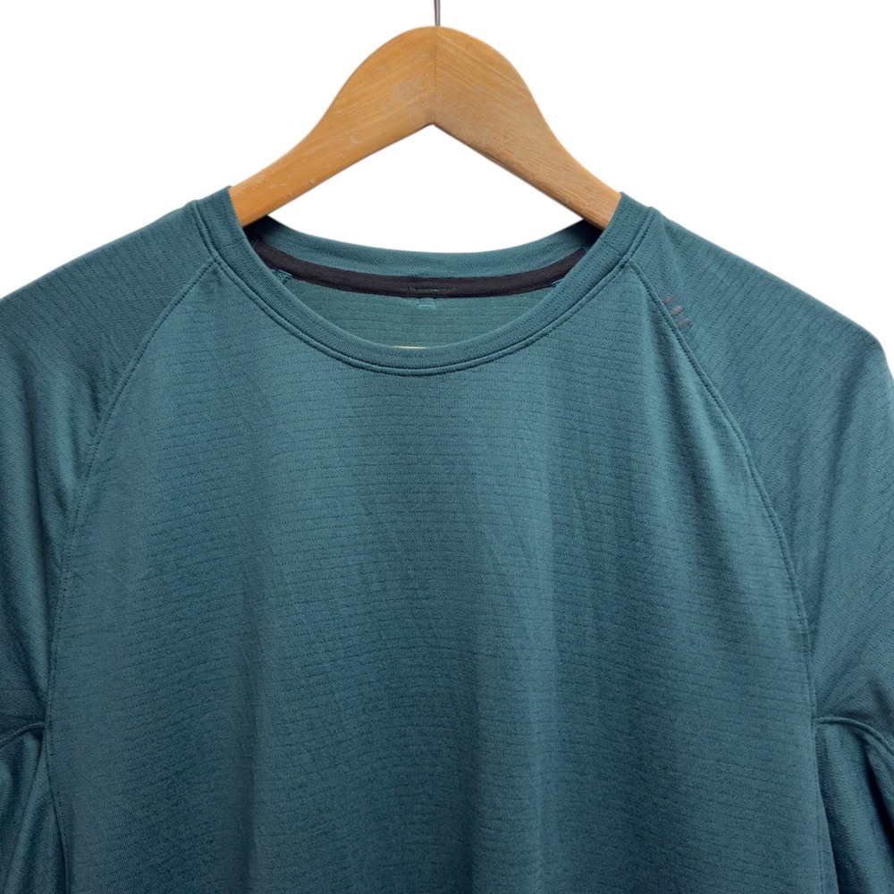 Lululemon Men's Size Large Athletic Teal Green Drysense Stretch S/S T-Shirt euc